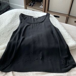 Black sleeveless blouse